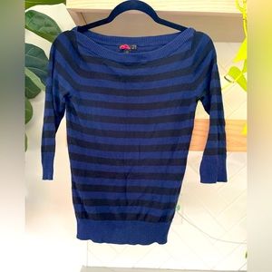 Forever 21 blue black stripe sweater